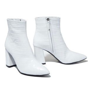 Alice + Olivia Delano’s Croc Embossed Bootie